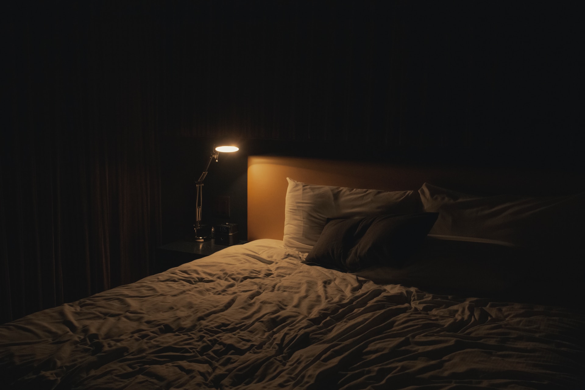 A dimly lit bedroom