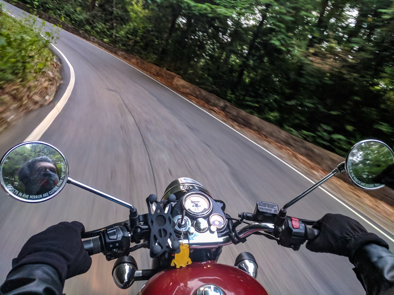 POV of riding a motorbike