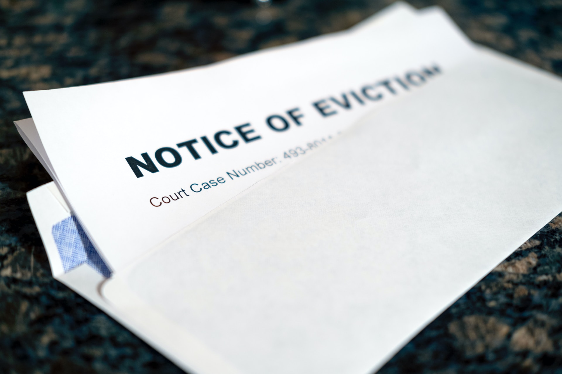 A letter saying 'notice of eviction'