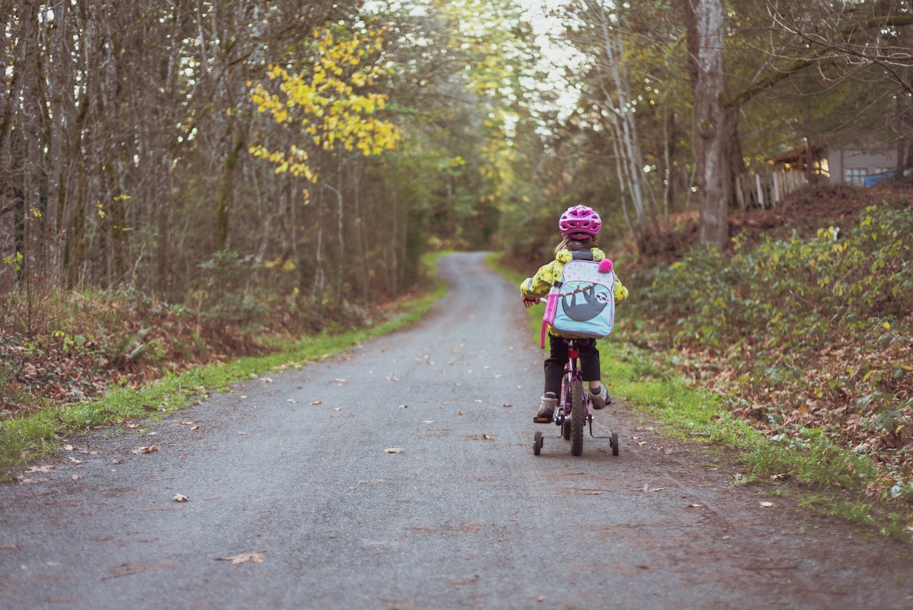 A child riding a bike