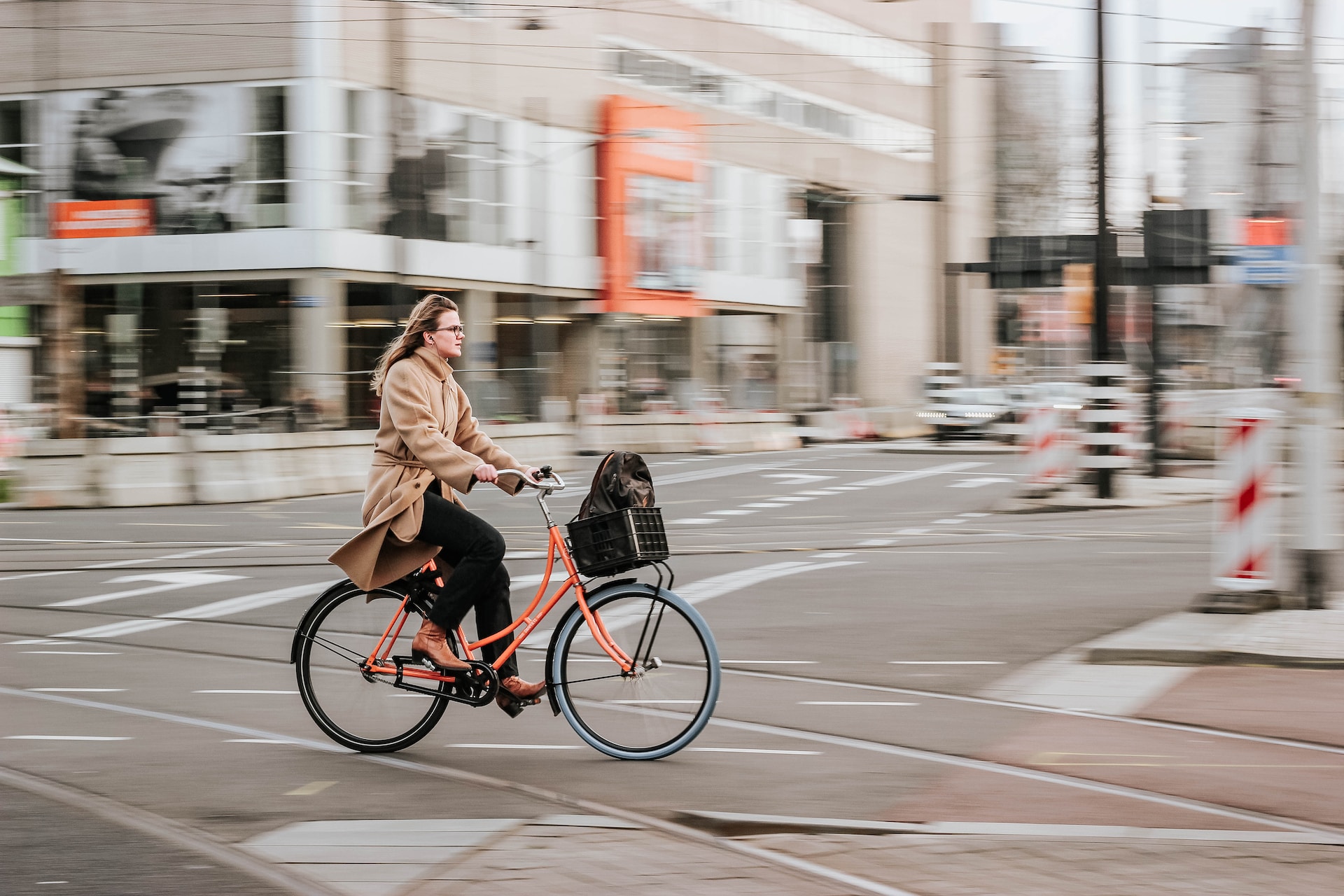 A woman riding their bike