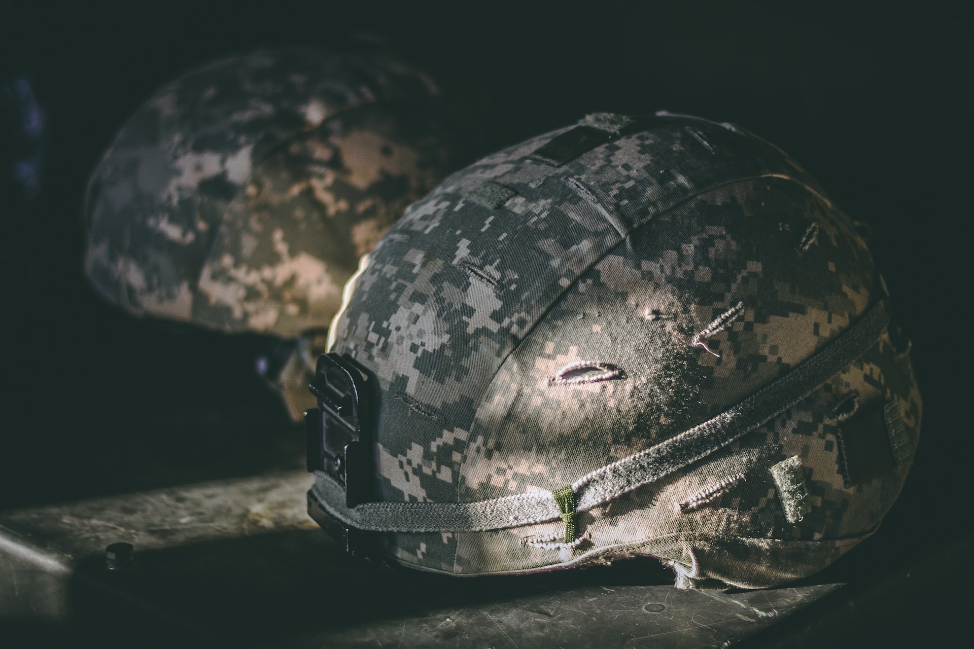 An army helmet