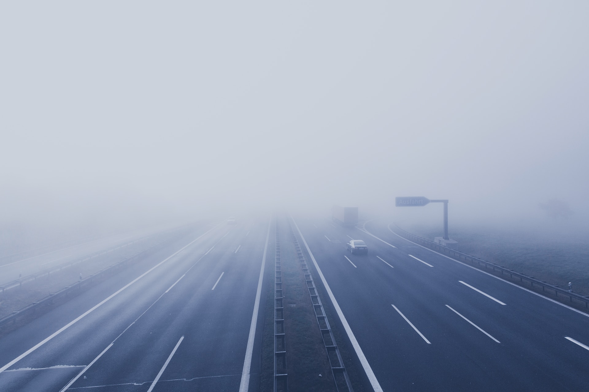 A foggy motorway