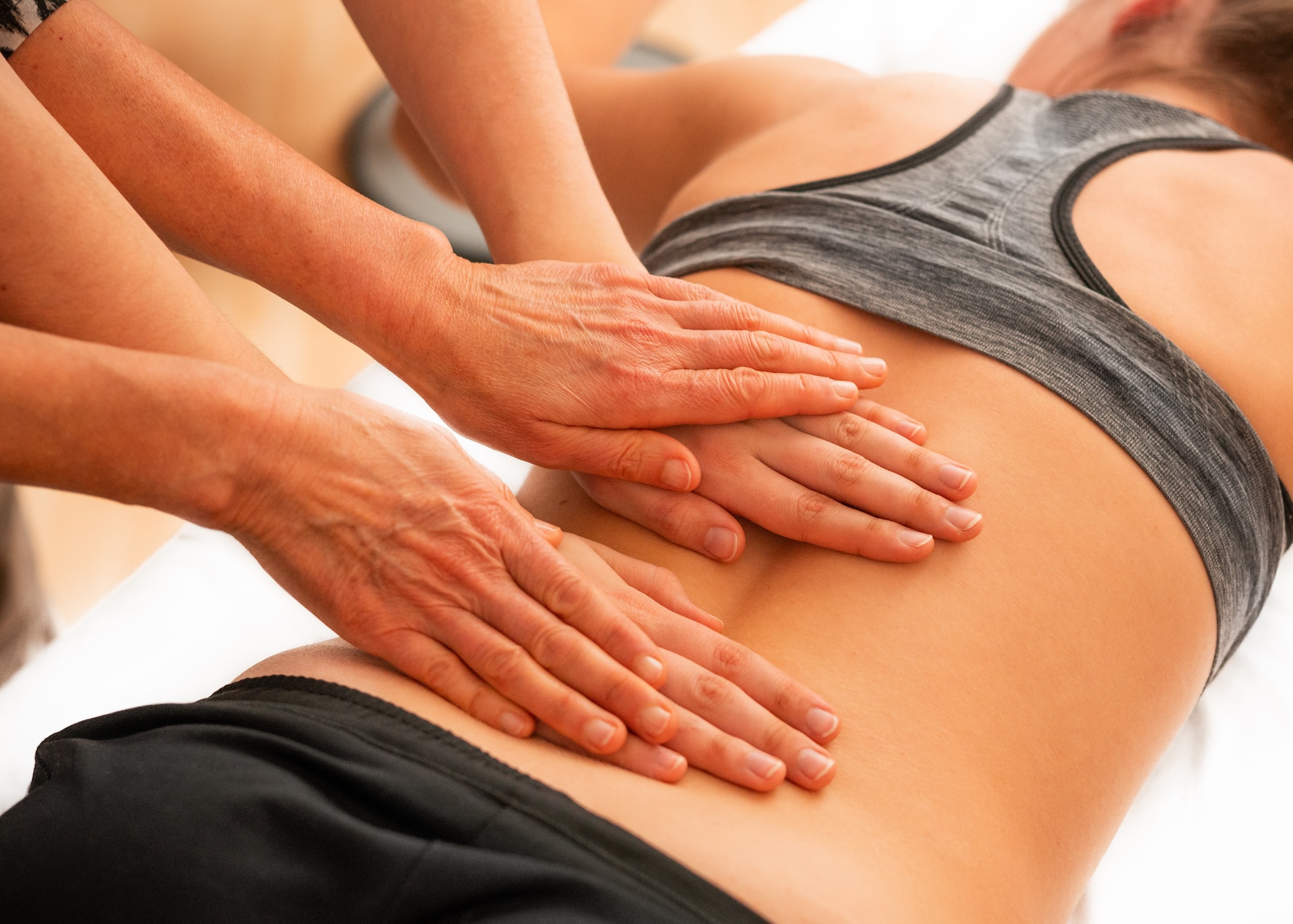Someone getting a back massage
