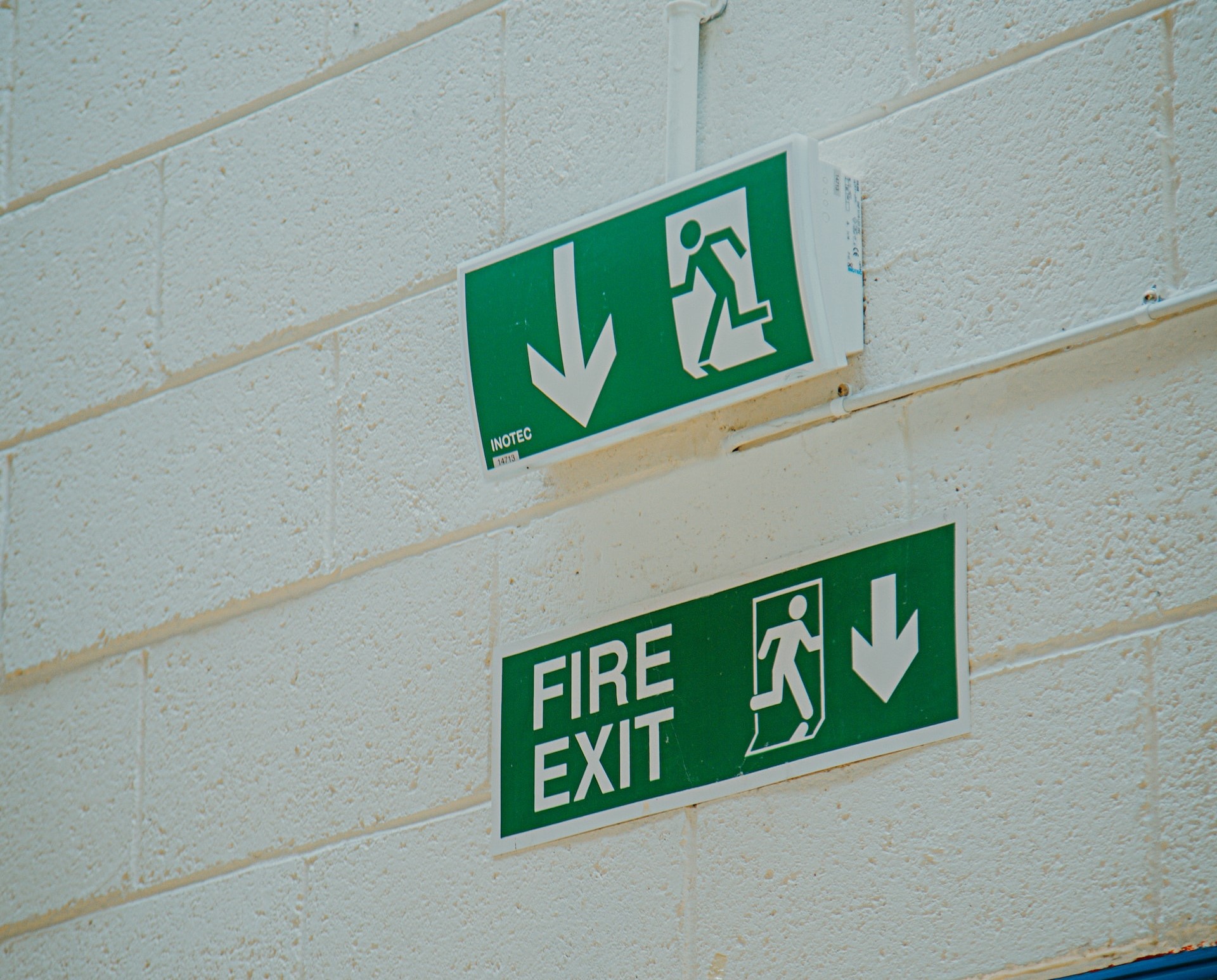 A fire exit sign