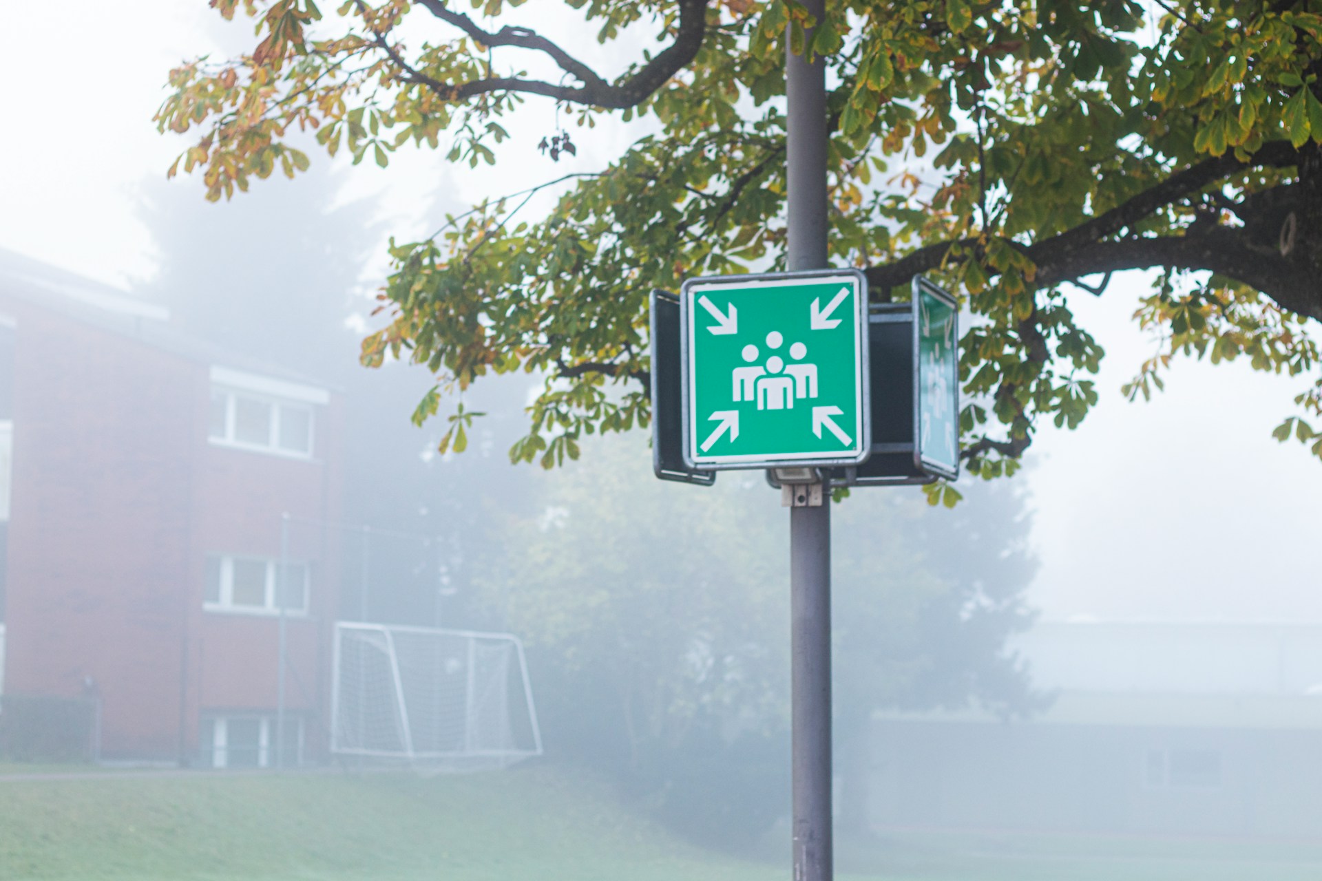 An evacuation meeting point