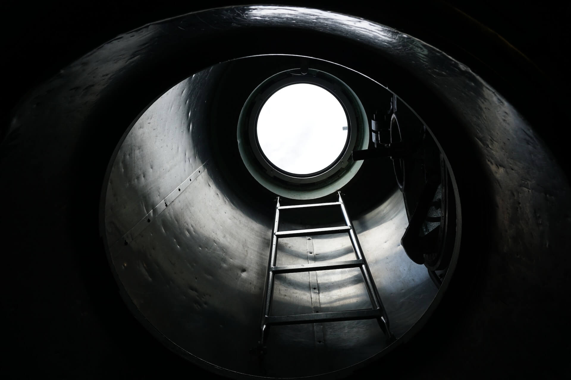 A ladder leading to a confined space