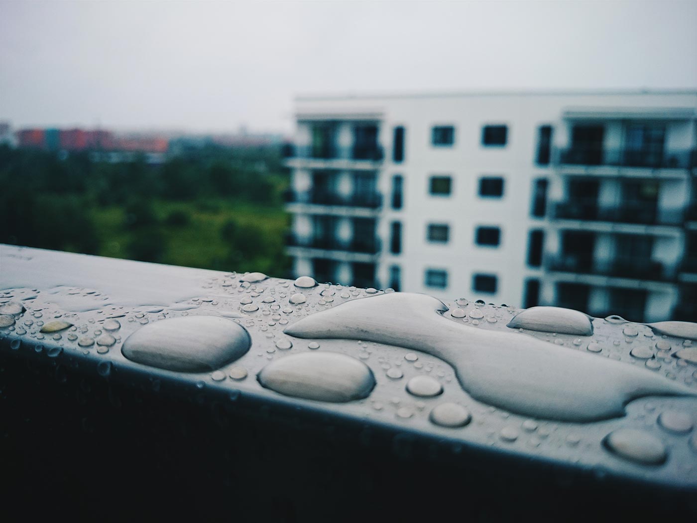 rain on block of flats